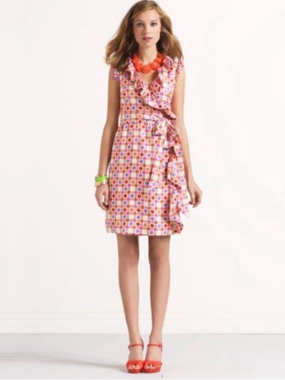 Kate Spade New York multicolor Aubrey ruffle wrap dress